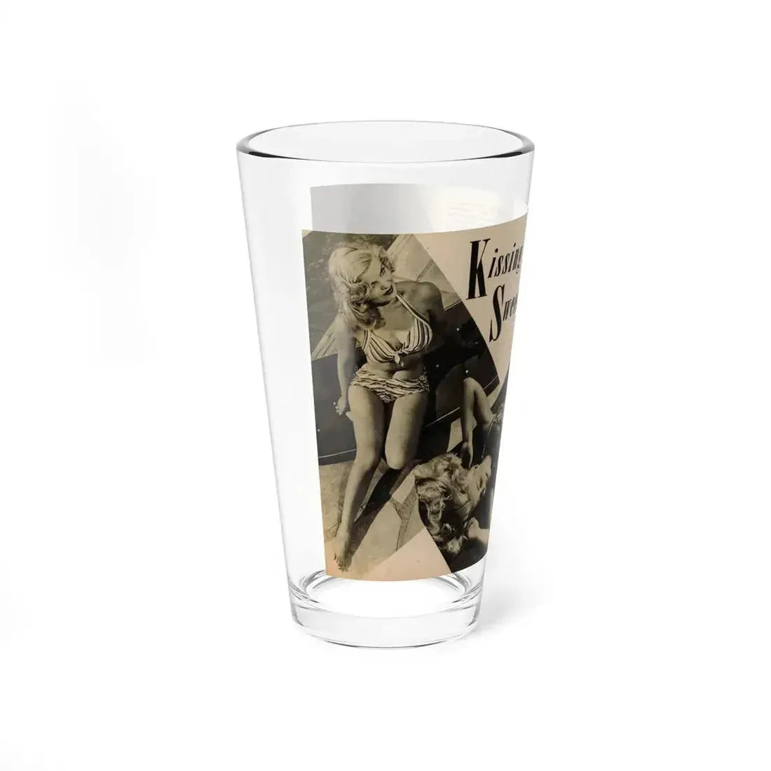 Cleo Moore #165 - Cover Girls Models Mag. '54 - 1 Page 1 B&W Centerfold, 2 Others & Paragraph 1 (Vintage Female Icon) Pint Glass 16oz - Go Mug Yourself