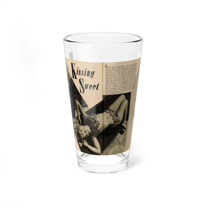 Cleo Moore #165 - Cover Girls Models Mag. '54 - 1 Page 1 B&W Centerfold, 2 Others & Paragraph 1 (Vintage Female Icon) Pint Glass 16oz - Go Mug Yourself