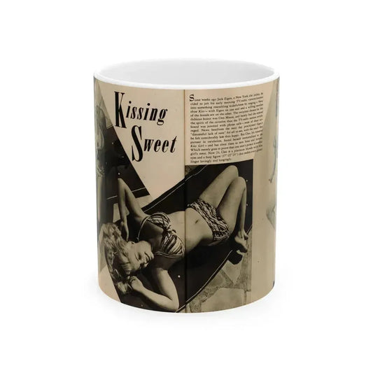 Cleo Moore #165 - Cover Girls Models Mag. '54 - 1 Page 1 B&W Centerfold, 2 Others & Paragraph 1 (Vintage Female Icon) White Coffee Mug 11oz - Go Mug Yourself