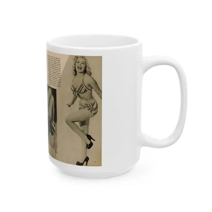 Cleo Moore #165 - Cover Girls Models Mag. '54 - 1 Page 1 B&W Centerfold, 2 Others & Paragraph 1 (Vintage Female Icon) White Coffee Mug - Go Mug Yourself
