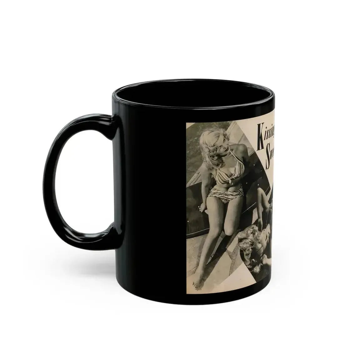 Cleo Moore #165 - Cover Girls Models Mag. '54 - 1 Page 1 B&W Centerfold, 2 Others & Paragraph (Vintage Female Icon) Black Coffee Mug - Go Mug Yourself