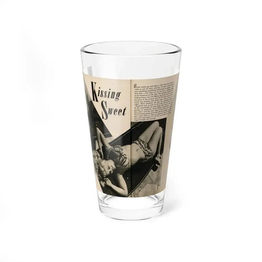 Cleo Moore #165 - Cover Girls Models Mag. '54 - 1 Page 1 B&W Centerfold, 2 Others & Paragraph (Vintage Female Icon) Pint Glass 16oz 16oz - Go Mug Yourself