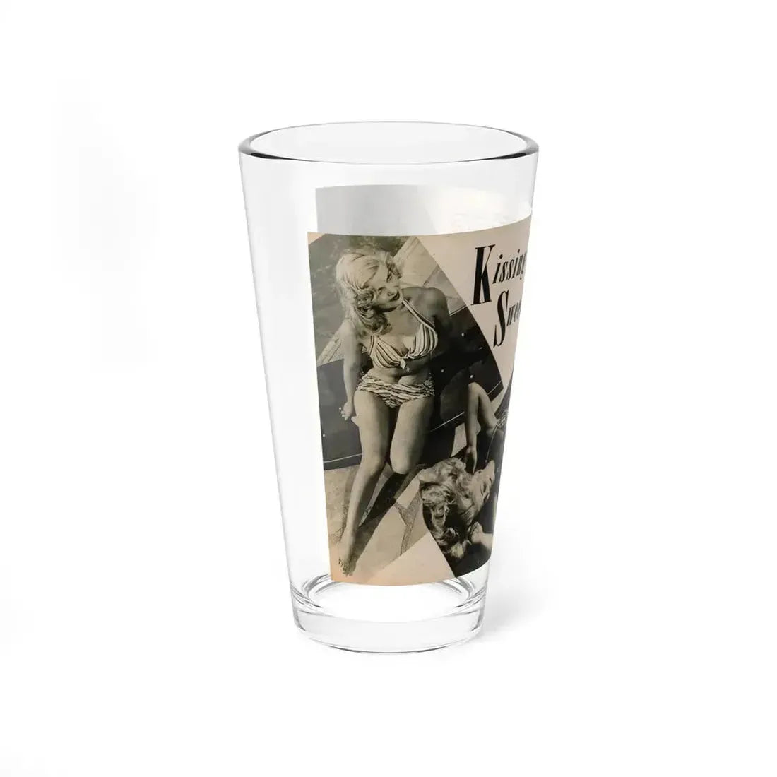 Cleo Moore #165 - Cover Girls Models Mag. '54 - 1 Page 1 B&W Centerfold, 2 Others & Paragraph (Vintage Female Icon) Pint Glass 16oz - Go Mug Yourself