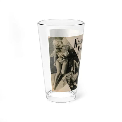 Cleo Moore #165 - Cover Girls Models Mag. '54 - 1 Page 1 B&W Centerfold, 2 Others & Paragraph (Vintage Female Icon) Pint Glass 16oz - Go Mug Yourself