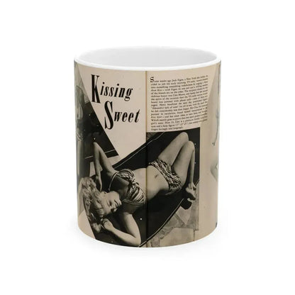 Cleo Moore #165 - Cover Girls Models Mag. '54 - 1 Page 1 B&W Centerfold, 2 Others & Paragraph (Vintage Female Icon) White Coffee Mug 11oz - Go Mug Yourself