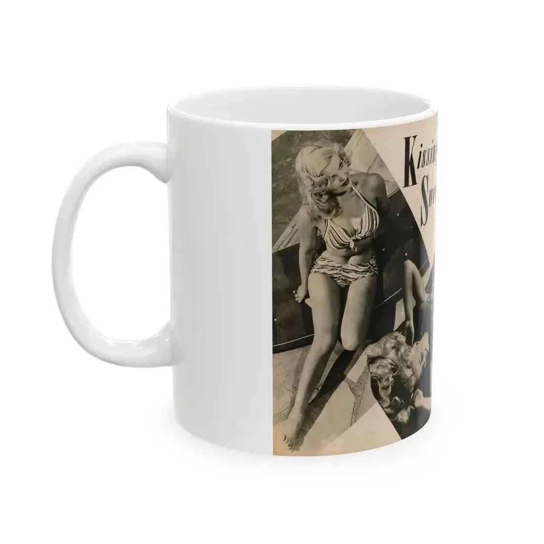 Cleo Moore #165 - Cover Girls Models Mag. '54 - 1 Page 1 B&W Centerfold, 2 Others & Paragraph (Vintage Female Icon) White Coffee Mug - Go Mug Yourself