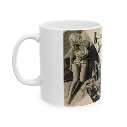 Cleo Moore #165 - Cover Girls Models Mag. '54 - 1 Page 1 B&W Centerfold, 2 Others & Paragraph (Vintage Female Icon) White Coffee Mug - Go Mug Yourself