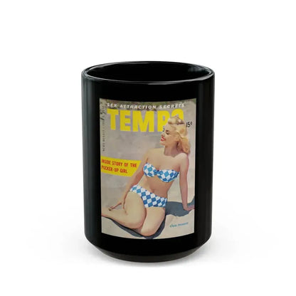 Cleo Moore #166 - Mag. Cover (Vintage Female Icon) Black Coffee Mug 15oz - Go Mug Yourself