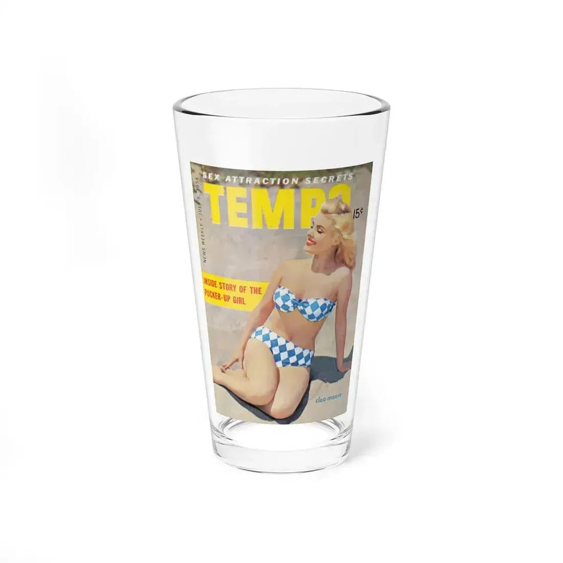 Cleo Moore #166 - Mag. Cover (Vintage Female Icon) Pint Glass 16oz 16oz - Go Mug Yourself