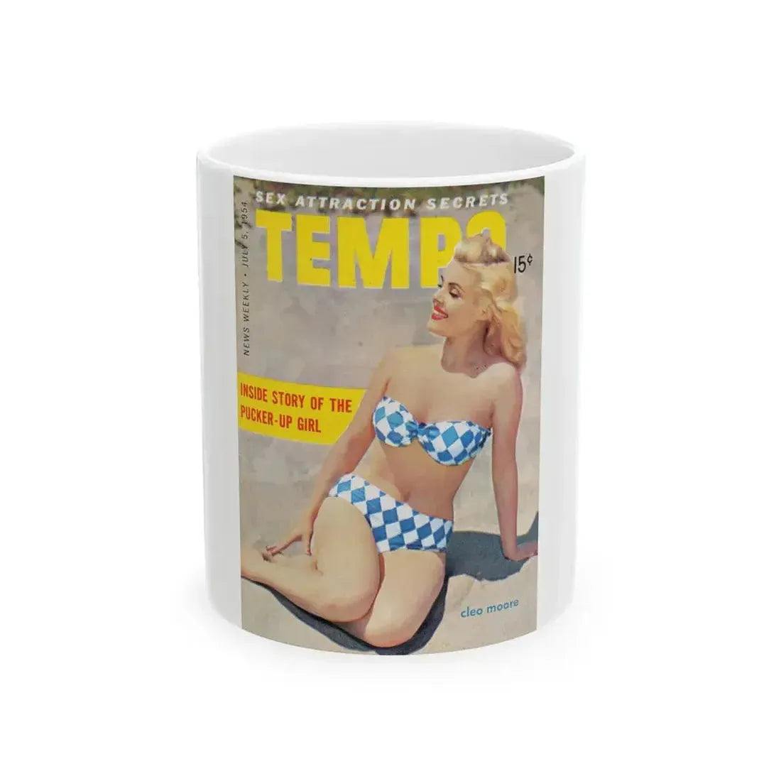 Cleo Moore #166 - Mag. Cover (Vintage Female Icon) White Coffee Mug 11oz - Go Mug Yourself