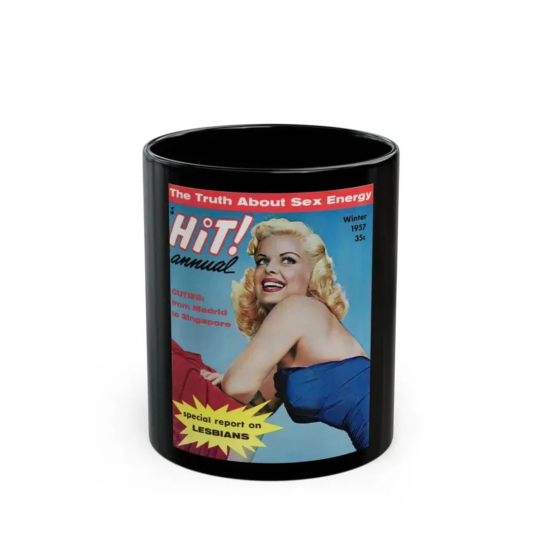 Cleo Moore #167 - Mag. Cover (Vintage Female Icon) Black Coffee Mug 11oz - Go Mug Yourself