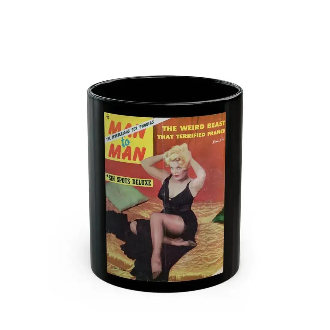 Cleo Moore #168 - Mag. Cover (Vintage Female Icon) Black Coffee Mug 11oz - Go Mug Yourself