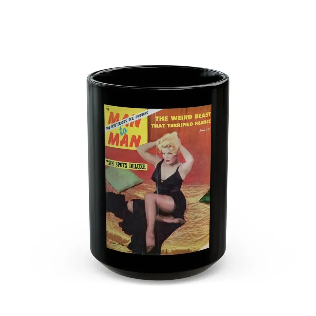 Cleo Moore #168 - Mag. Cover (Vintage Female Icon) Black Coffee Mug - Go Mug Yourself