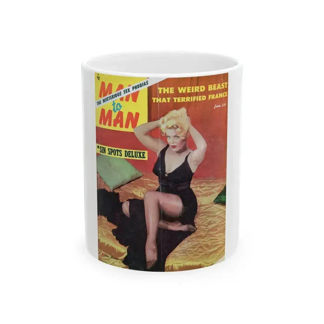 Cleo Moore #168 - Mag. Cover (Vintage Female Icon) White Coffee Mug 11oz - Go Mug Yourself