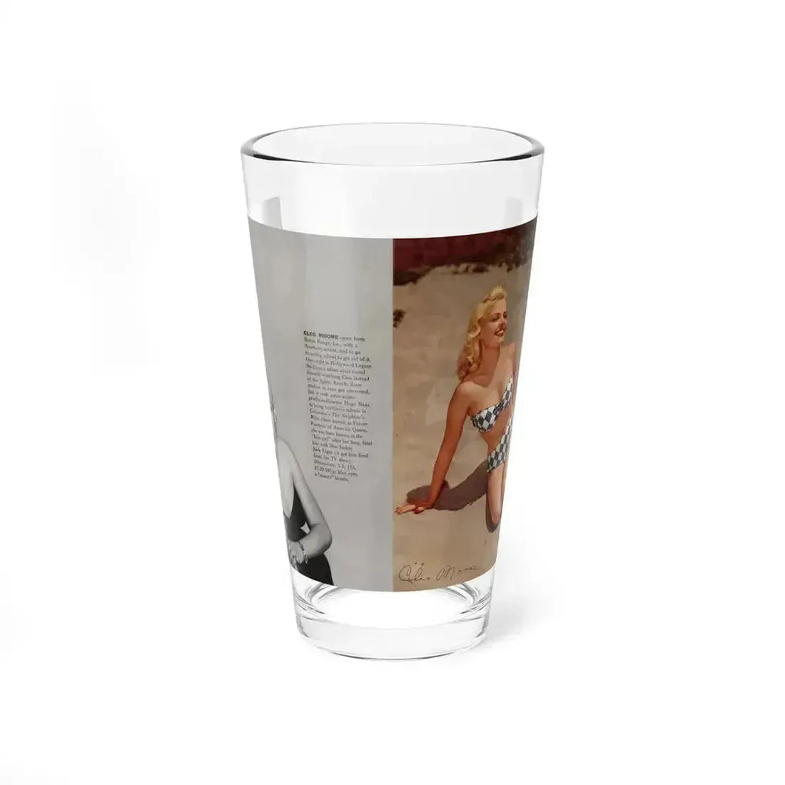 Cleo Moore #177 - Modern Screen Pin-Ups Magazine Issue #1 (Vintage Female Icon) Pint Glass 16oz 16oz - Go Mug Yourself