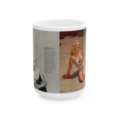 Cleo Moore #177 - Modern Screen Pin-Ups Magazine Issue #1 (Vintage Female Icon) White Coffee Mug 15oz - Go Mug Yourself