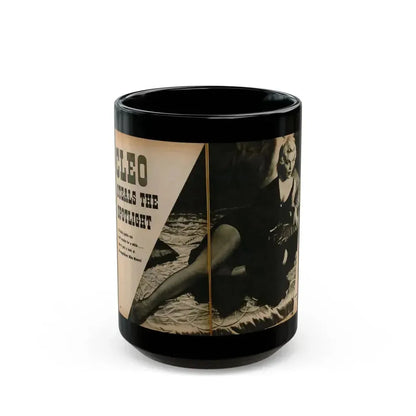 Cleo Moore #179 - 1 B&W Centerfold Photo from PHOTO Digest Mag. Oct. '53 (Vintage Female Icon) Black Coffee Mug 15oz - Go Mug Yourself