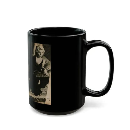 Cleo Moore #179 - 1 B&W Centerfold Photo from PHOTO Digest Mag. Oct. '53 (Vintage Female Icon) Black Coffee Mug - Go Mug Yourself