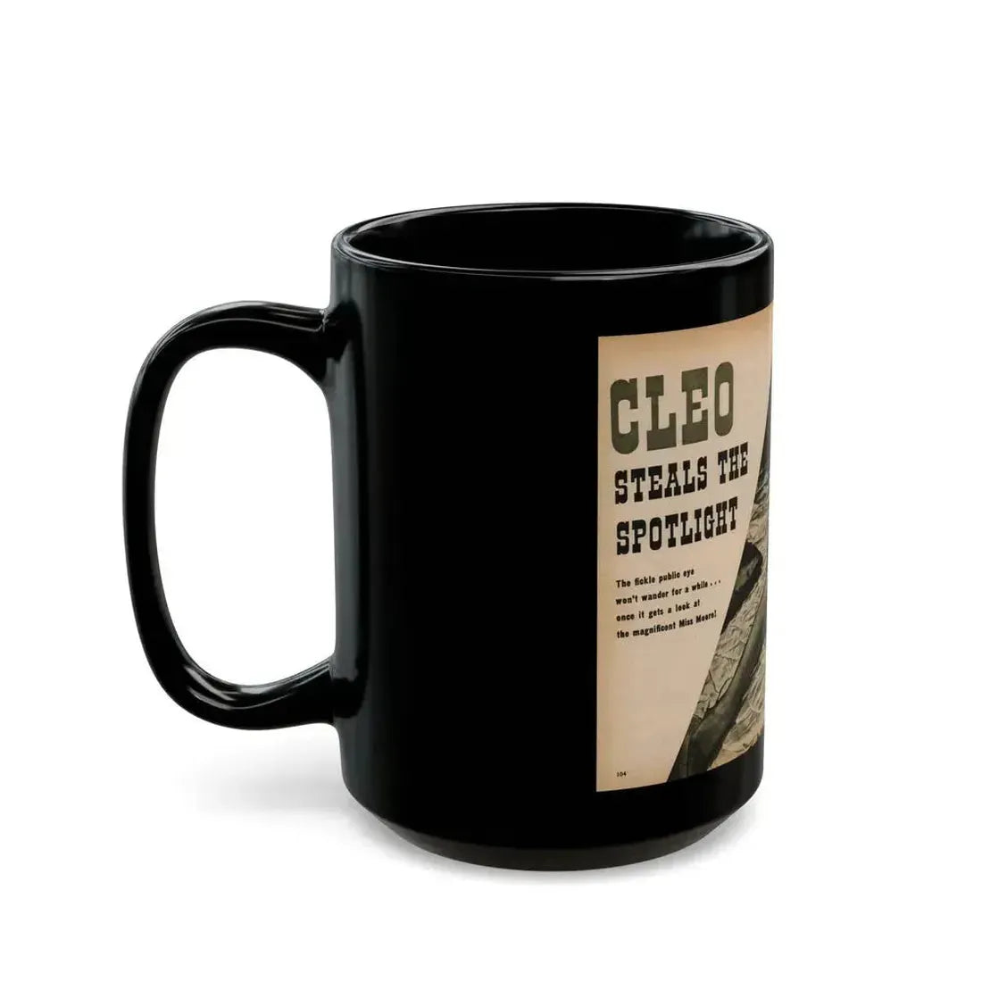 Cleo Moore #179 - 1 B&W Centerfold Photo from PHOTO Digest Mag. Oct. '53 (Vintage Female Icon) Black Coffee Mug - Go Mug Yourself