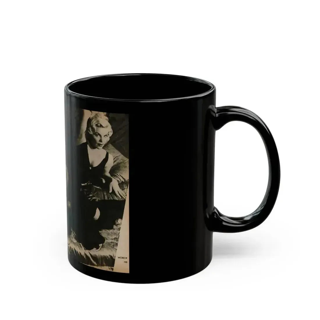 Cleo Moore #179 - 1 B&W Centerfold Photo from PHOTO Digest Mag. Oct. '53 (Vintage Female Icon) Black Coffee Mug - Go Mug Yourself