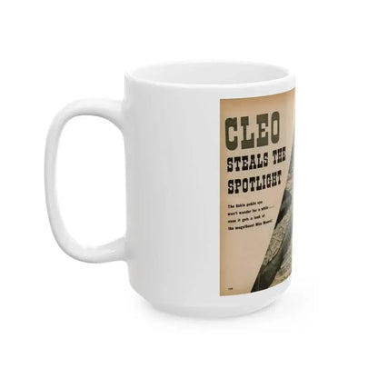 Cleo Moore #179 - 1 B&W Centerfold Photo from PHOTO Digest Mag. Oct. '53 (Vintage Female Icon) White Coffee Mug - Go Mug Yourself