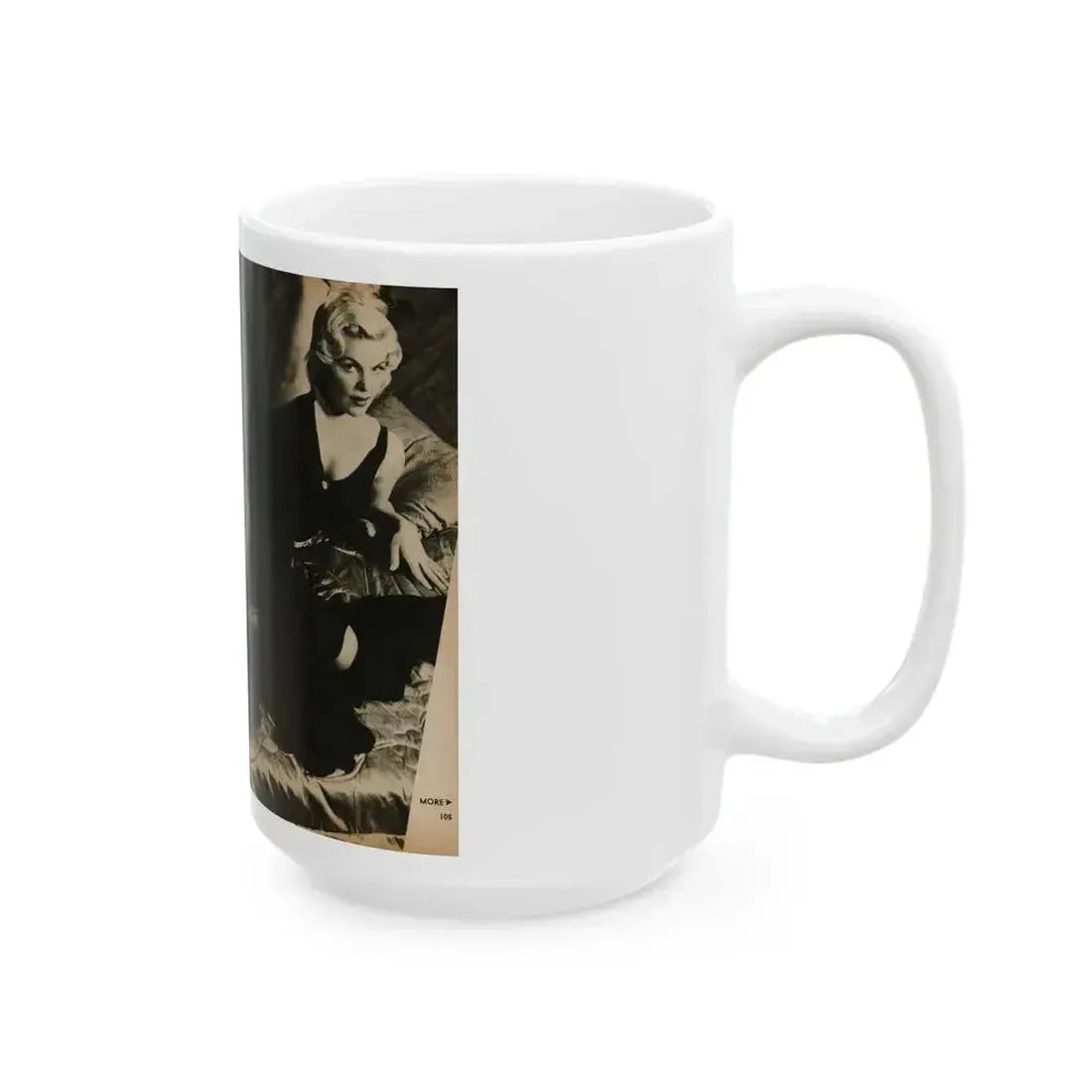 Cleo Moore #179 - 1 B&W Centerfold Photo from PHOTO Digest Mag. Oct. '53 (Vintage Female Icon) White Coffee Mug - Go Mug Yourself