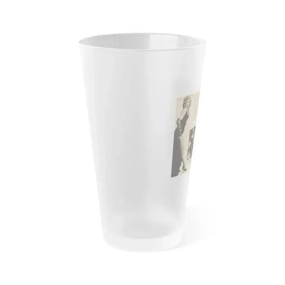 Cleo Moore #180 - 3 B&W Photos from PHOTO Digest Mag. Oct. '53 (Vintage Female Icon) Frosted Pint Glass 16oz - Go Mug Yourself