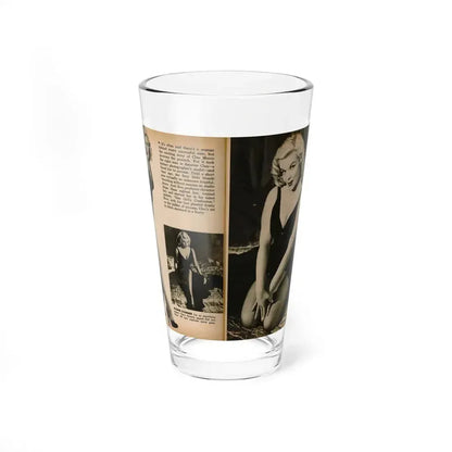 Cleo Moore #180 - 3 B&W Photos from PHOTO Digest Mag. Oct. '53 (Vintage Female Icon) Pint Glass 16oz 16oz - Go Mug Yourself