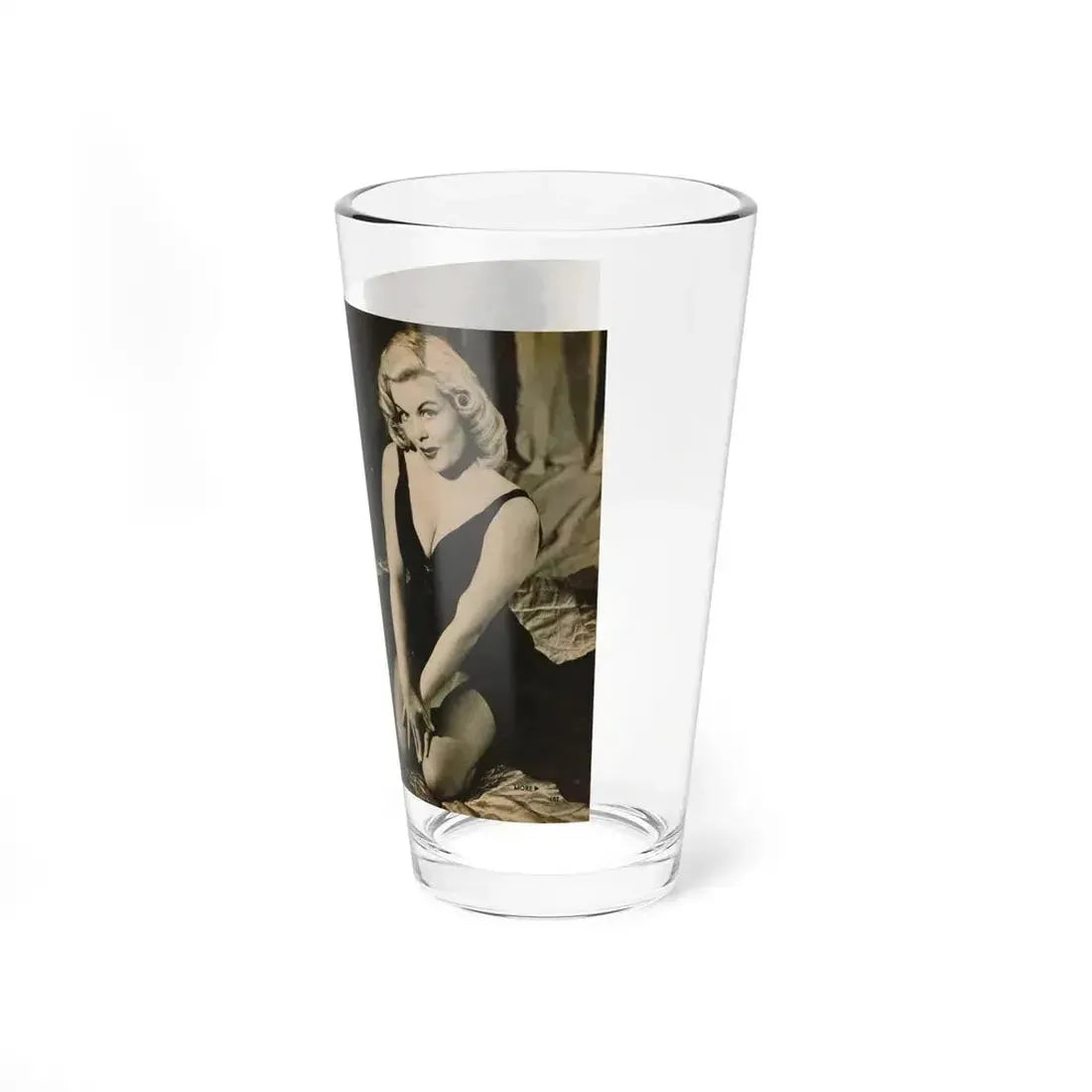 Cleo Moore #180 - 3 B&W Photos from PHOTO Digest Mag. Oct. '53 (Vintage Female Icon) Pint Glass 16oz - Go Mug Yourself