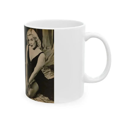 Cleo Moore #180 - 3 B&W Photos from PHOTO Digest Mag. Oct. '53 (Vintage Female Icon) White Coffee Mug - Go Mug Yourself