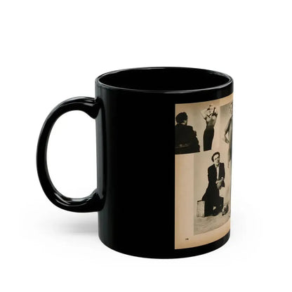 Cleo Moore #181 - 3 B&W Photos from PHOTO Digest Mag. Oct. '53 (Vintage Female Icon) Black Coffee Mug - Go Mug Yourself