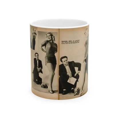 Cleo Moore #181 - 3 B&W Photos from PHOTO Digest Mag. Oct. '53 (Vintage Female Icon) White Coffee Mug 11oz - Go Mug Yourself