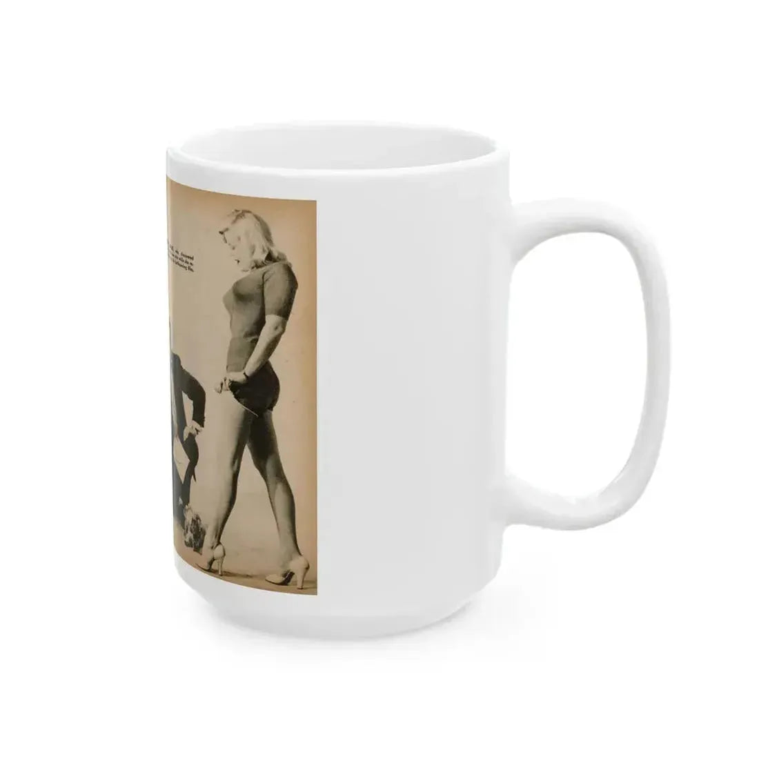 Cleo Moore #181 - 3 B&W Photos from PHOTO Digest Mag. Oct. '53 (Vintage Female Icon) White Coffee Mug - Go Mug Yourself