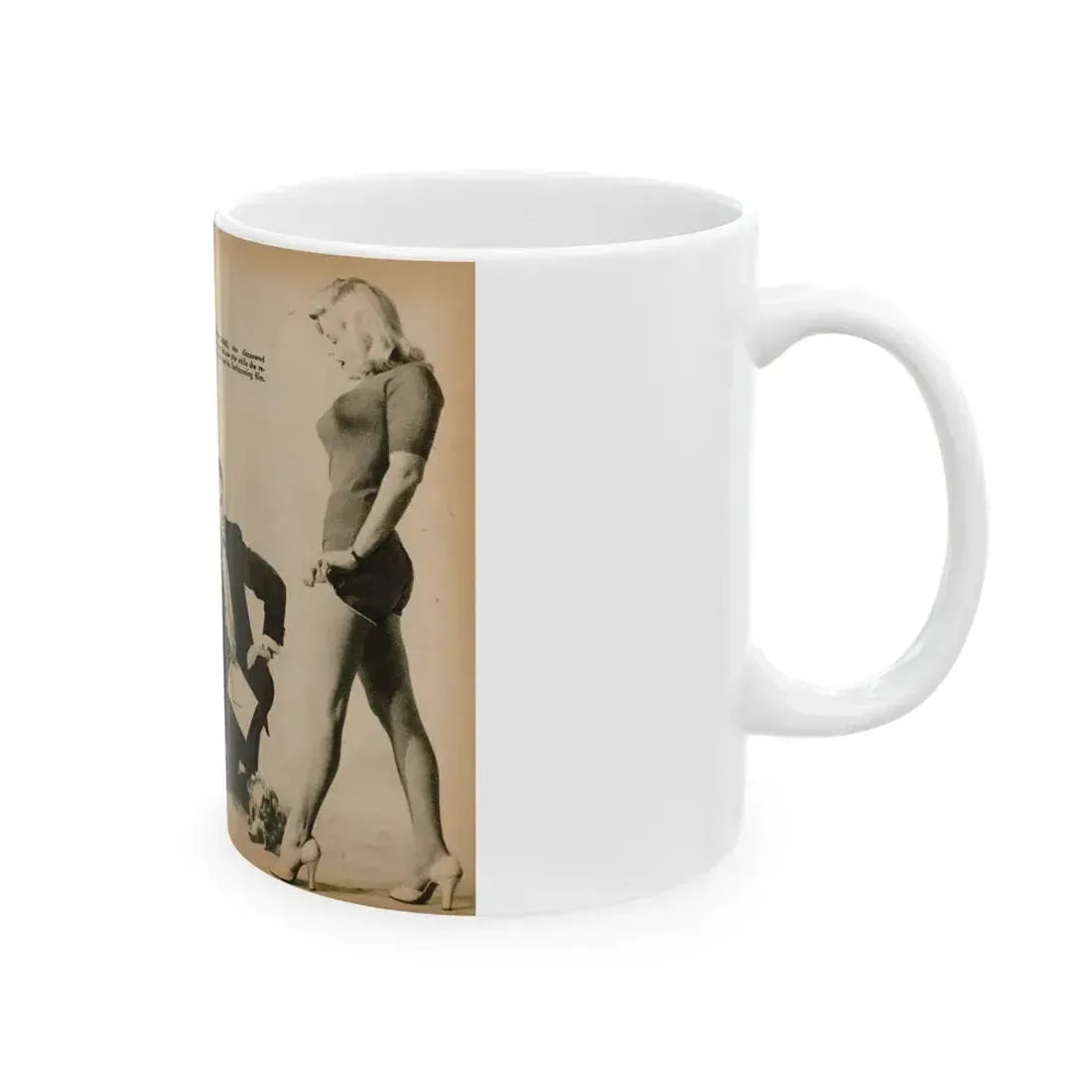 Cleo Moore #181 - 3 B&W Photos from PHOTO Digest Mag. Oct. '53 (Vintage Female Icon) White Coffee Mug - Go Mug Yourself