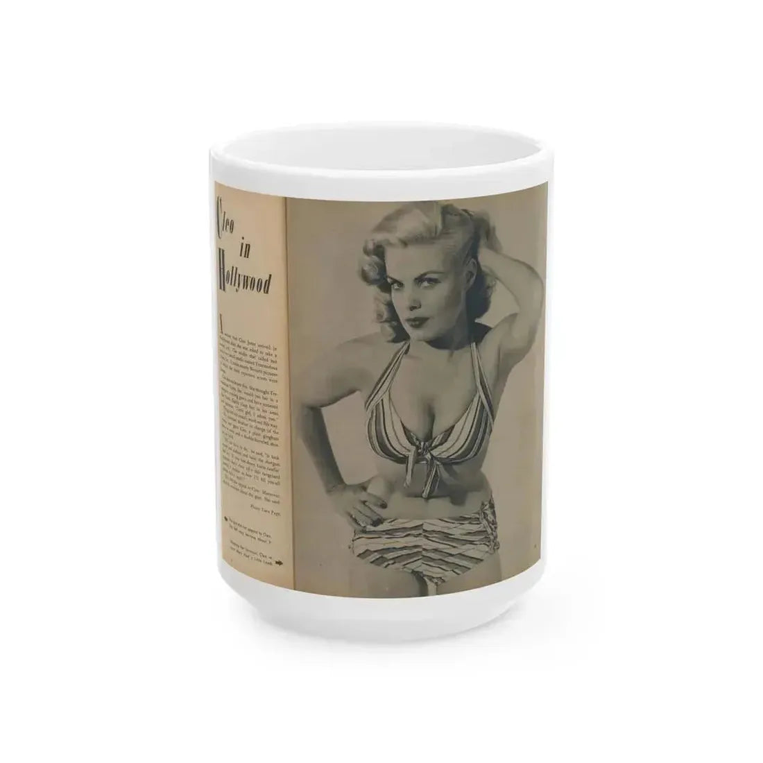 Cleo Moore #184 - (Vintage Female Icon) White Coffee Mug 15oz - Go Mug Yourself