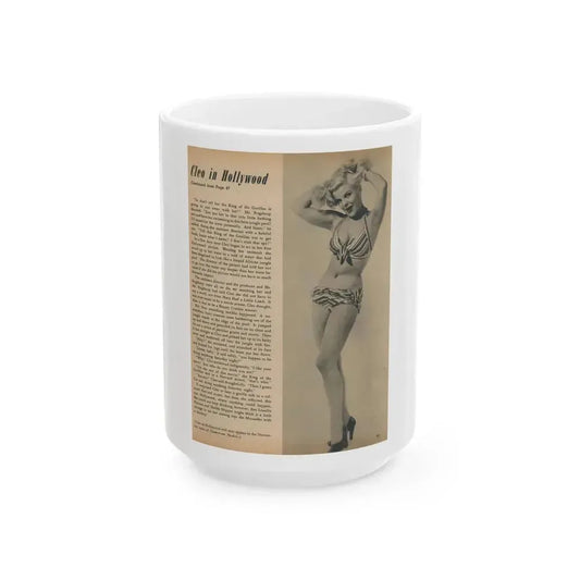 Cleo Moore #185 - (Vintage Female Icon) White Coffee Mug 15oz - Go Mug Yourself