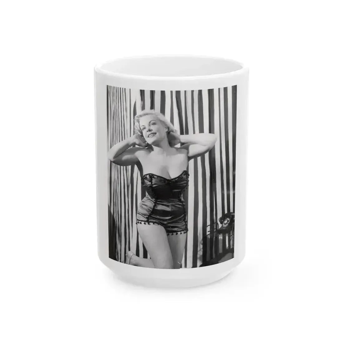 Cleo Moore #190 (Vintage Female Icon) White Coffee Mug 15oz - Go Mug Yourself
