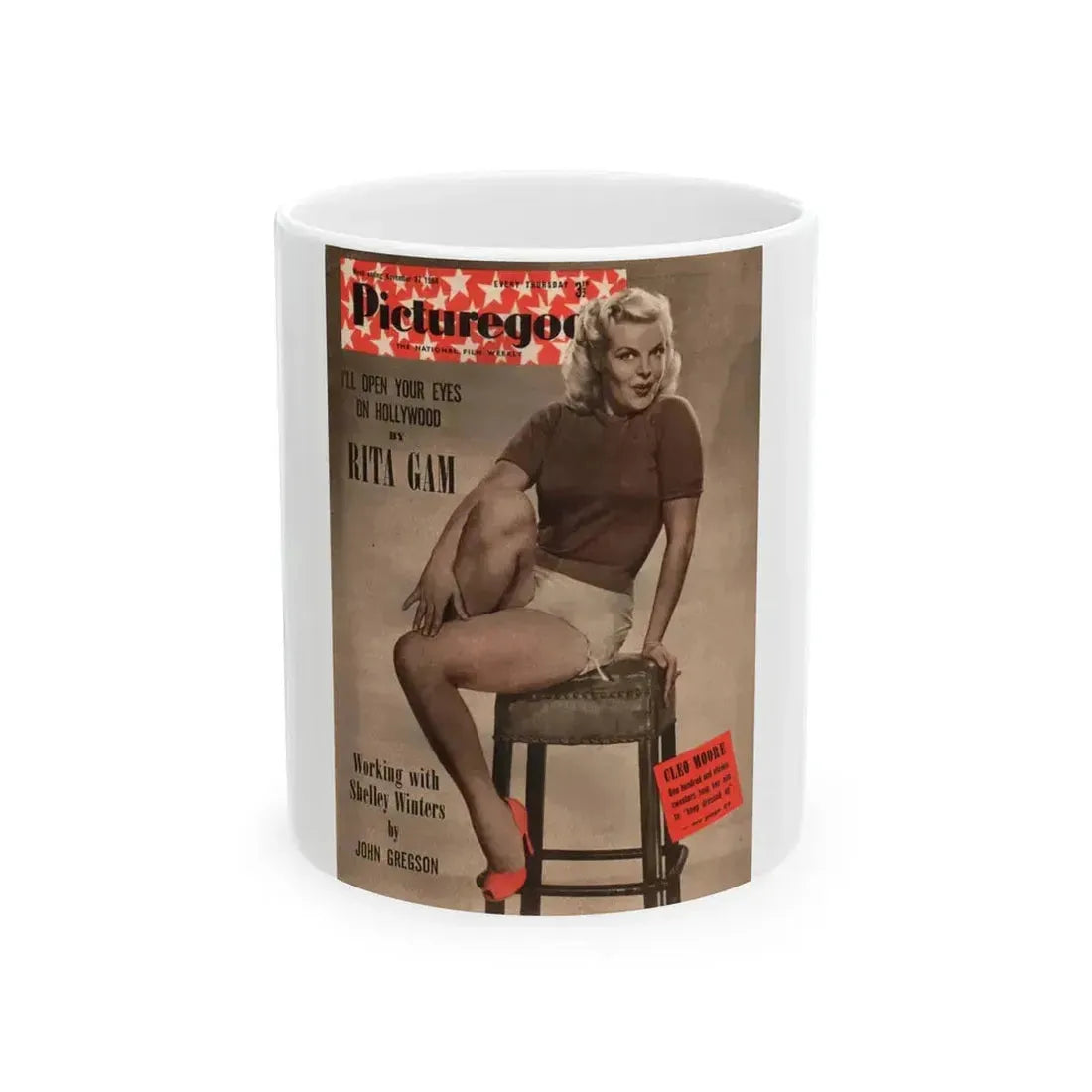 Cleo Moore #29 - Mag. Cover (Vintage Female Icon) White Coffee Mug 11oz - Go Mug Yourself