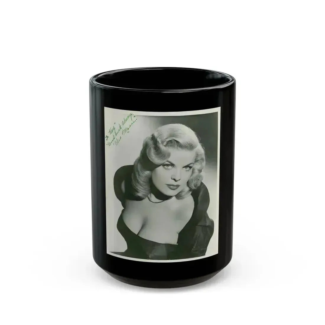 Cleo Moore #38 (Vintage Female Icon) Black Coffee Mug 15oz - Go Mug Yourself
