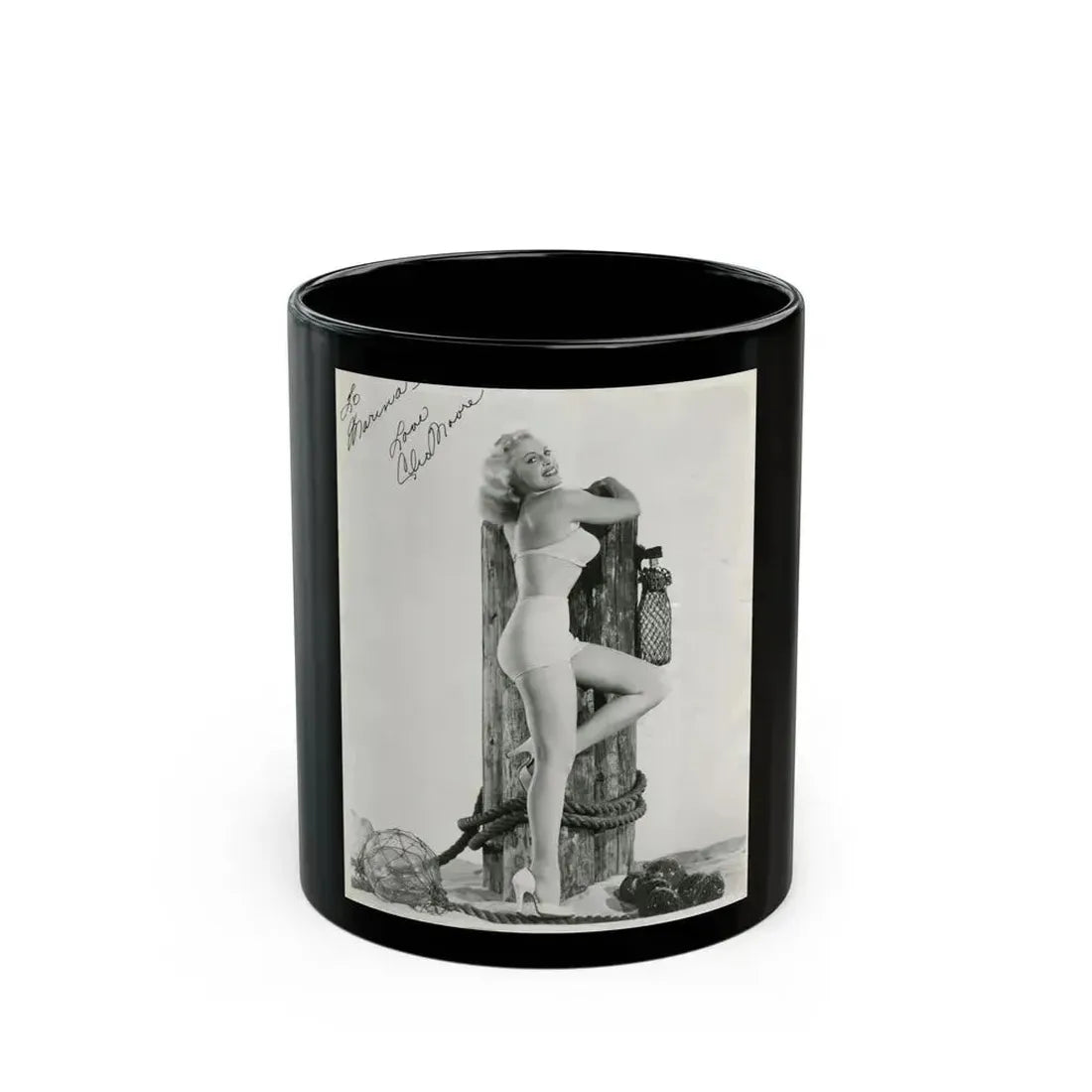 Cleo Moore #39 (Vintage Female Icon) Black Coffee Mug 11oz - Go Mug Yourself