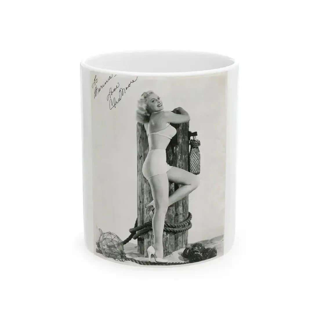 Cleo Moore #39 (Vintage Female Icon) White Coffee Mug 11oz - Go Mug Yourself