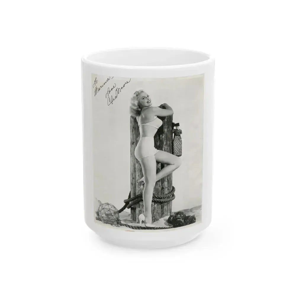 Cleo Moore #39 (Vintage Female Icon) White Coffee Mug 15oz - Go Mug Yourself