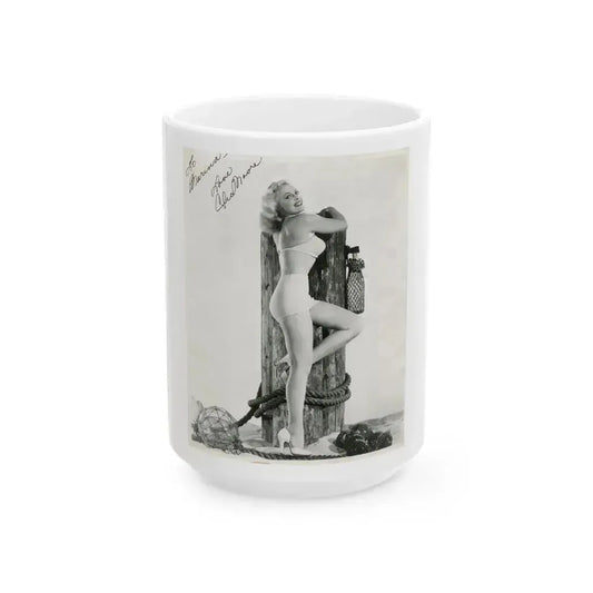 Cleo Moore #39 (Vintage Female Icon) White Coffee Mug 15oz - Go Mug Yourself