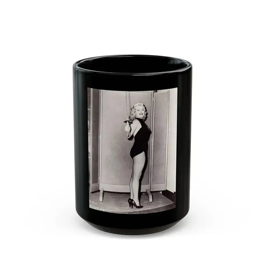 Cleo Moore #56 (Vintage Female Icon) Black Coffee Mug 15oz - Go Mug Yourself
