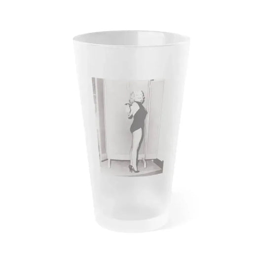 Cleo Moore #56 (Vintage Female Icon) Frosted Pint Glass 16oz 16oz Frosted - Go Mug Yourself