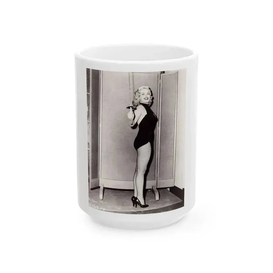 Cleo Moore #56 (Vintage Female Icon) White Coffee Mug 15oz - Go Mug Yourself