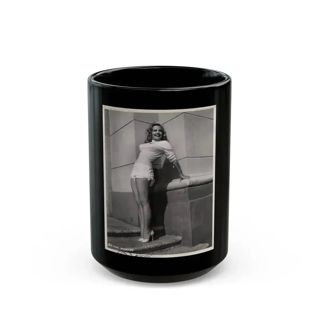 Cleo Moore #69 (Vintage Female Icon) Black Coffee Mug 15oz - Go Mug Yourself