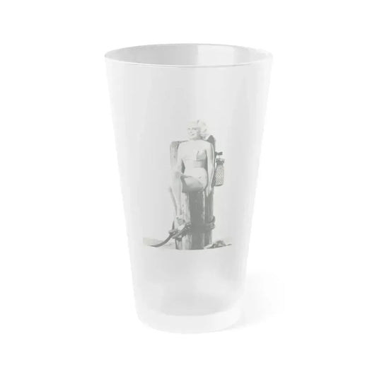Cleo Moore #80 (Vintage Female Icon) Frosted Pint Glass 16oz 16oz Frosted - Go Mug Yourself