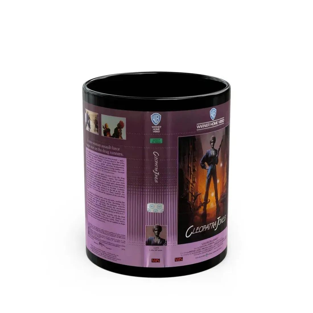 CLEOPATRA JONES PAM GREER (VHS COVER) - Black Coffee Mug 11oz - Go Mug Yourself