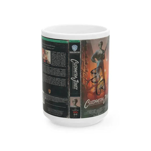 CLEOPATRA JONES (VHS COVER) - White Coffee Mug 15oz - Go Mug Yourself
